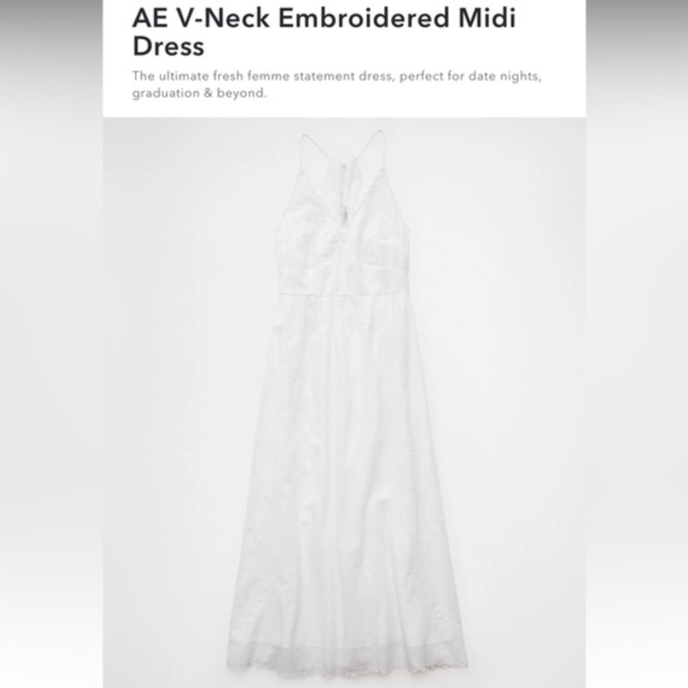 NWOT AE V-Neck‎ Embroidered Midi Dress
